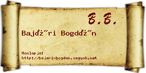 Bajári Bogdán névjegykártya